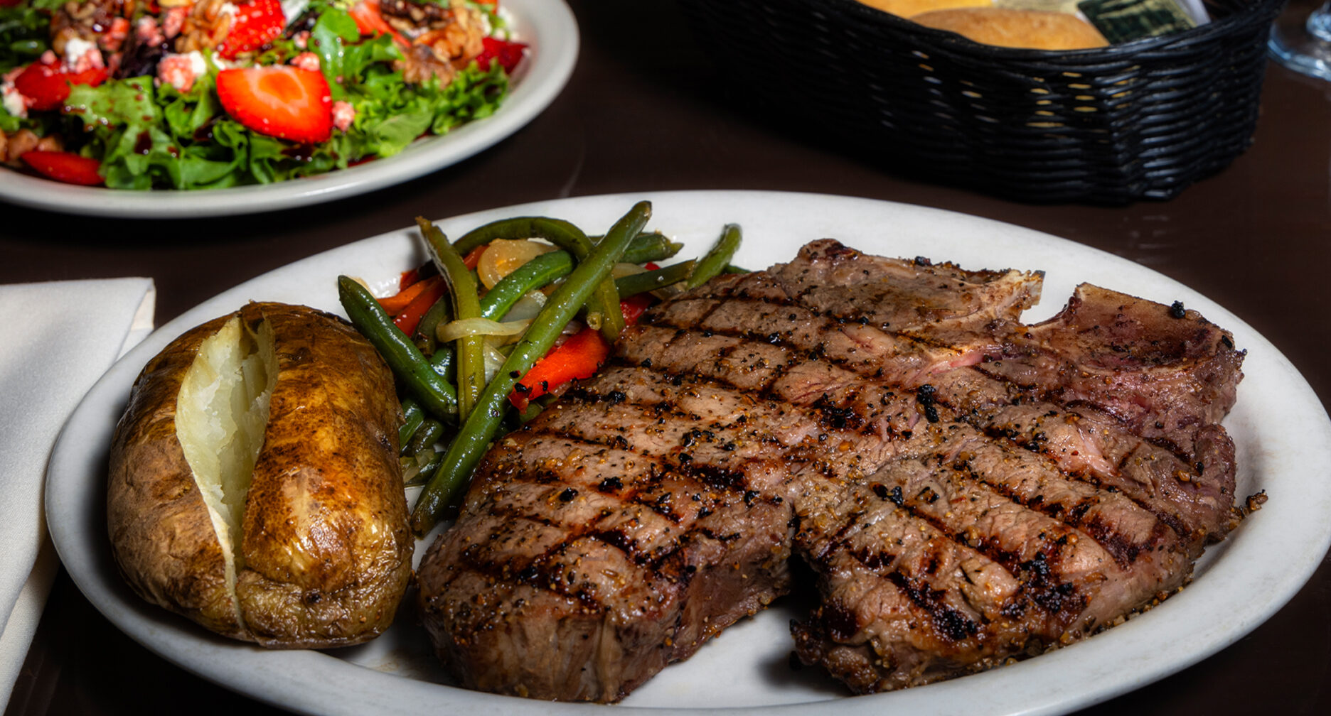 The Porterhouse signature dishes Our Famous Porterhouse
12oz Ribeye (Boneless)
6oz Petit Filet Mignon